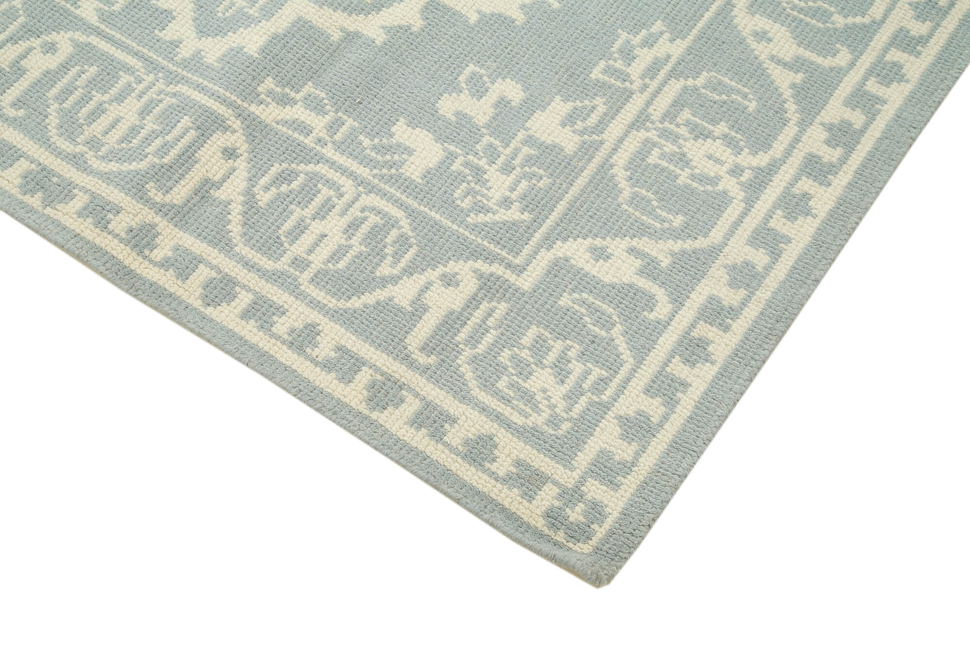 Handmade Wool Area Rug - Tebriz Beige Classic Cotton Wool Rug 5'1''x8'0''