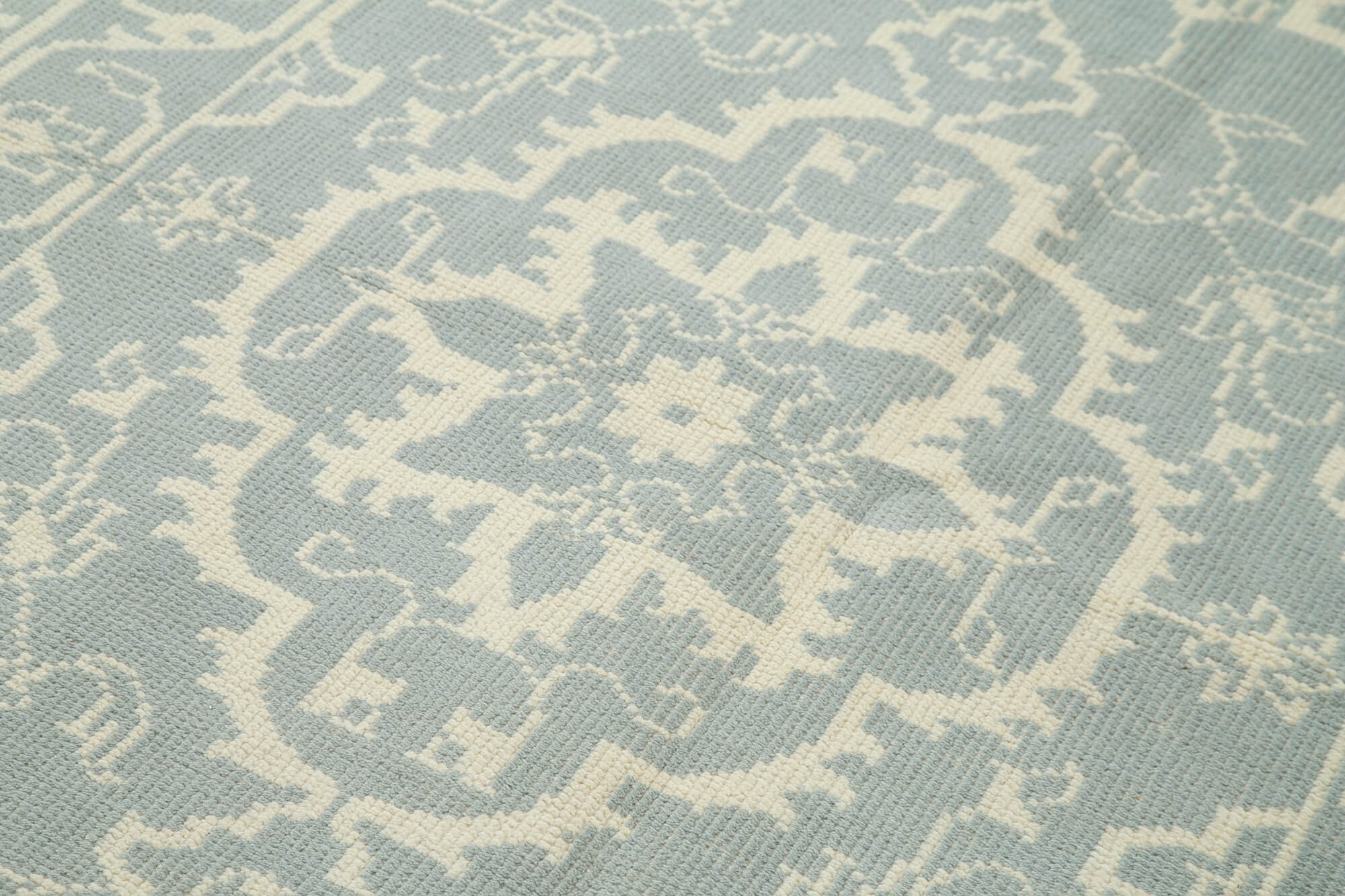Handmade Wool Area Rug - Tebriz Beige Classic Cotton Wool Rug 5'1''x8'0''