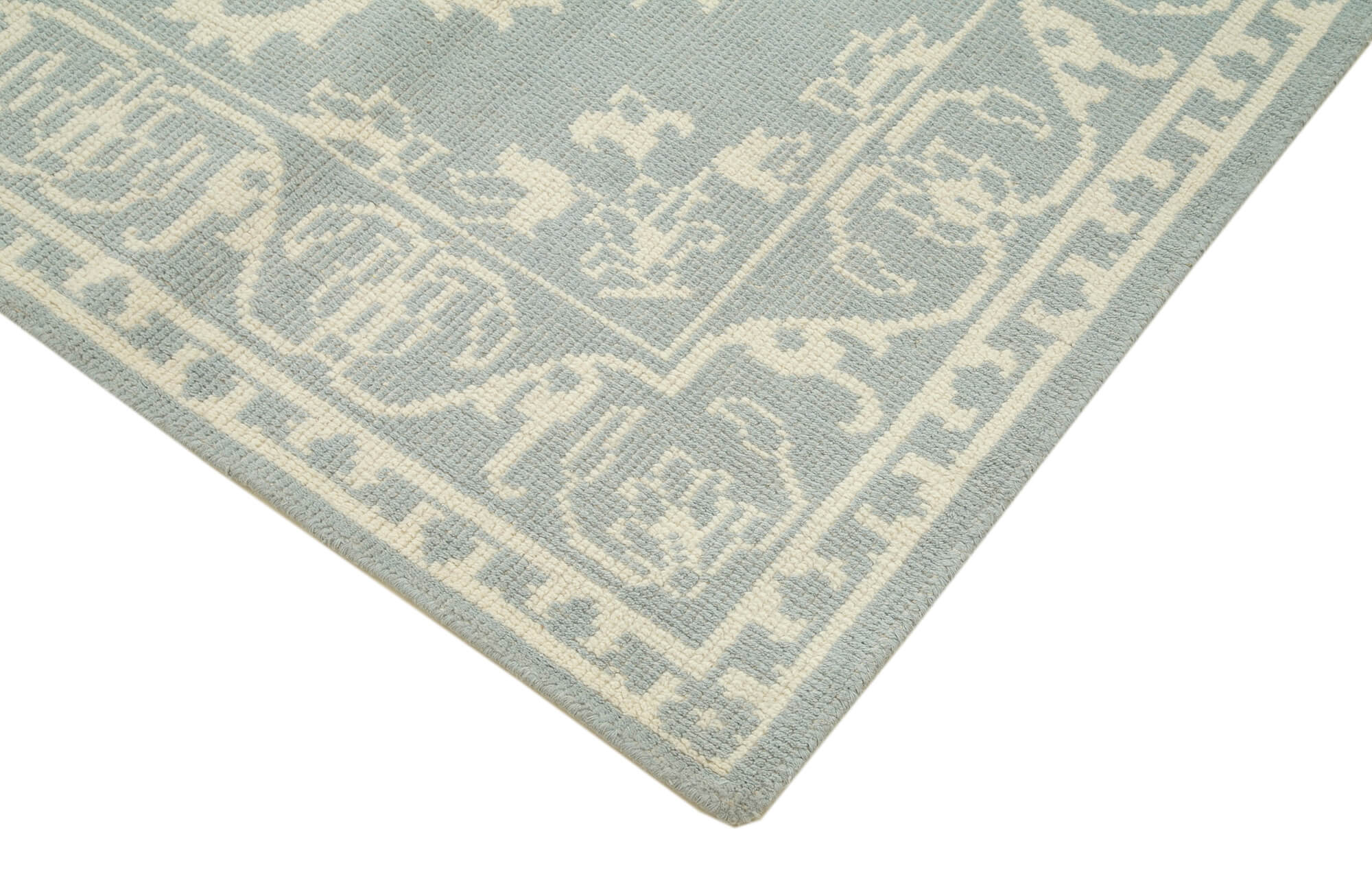 Handmade Wool Area Rug – Classic Beige Cotton Wool Rug 5'1" x 8'0" | Durable Turkish Carpet