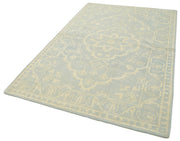 Handmade Wool Area Rug – Vintage Turkish Carpet Beige Wool Classic Cotton Rug 4'11''x7'10''