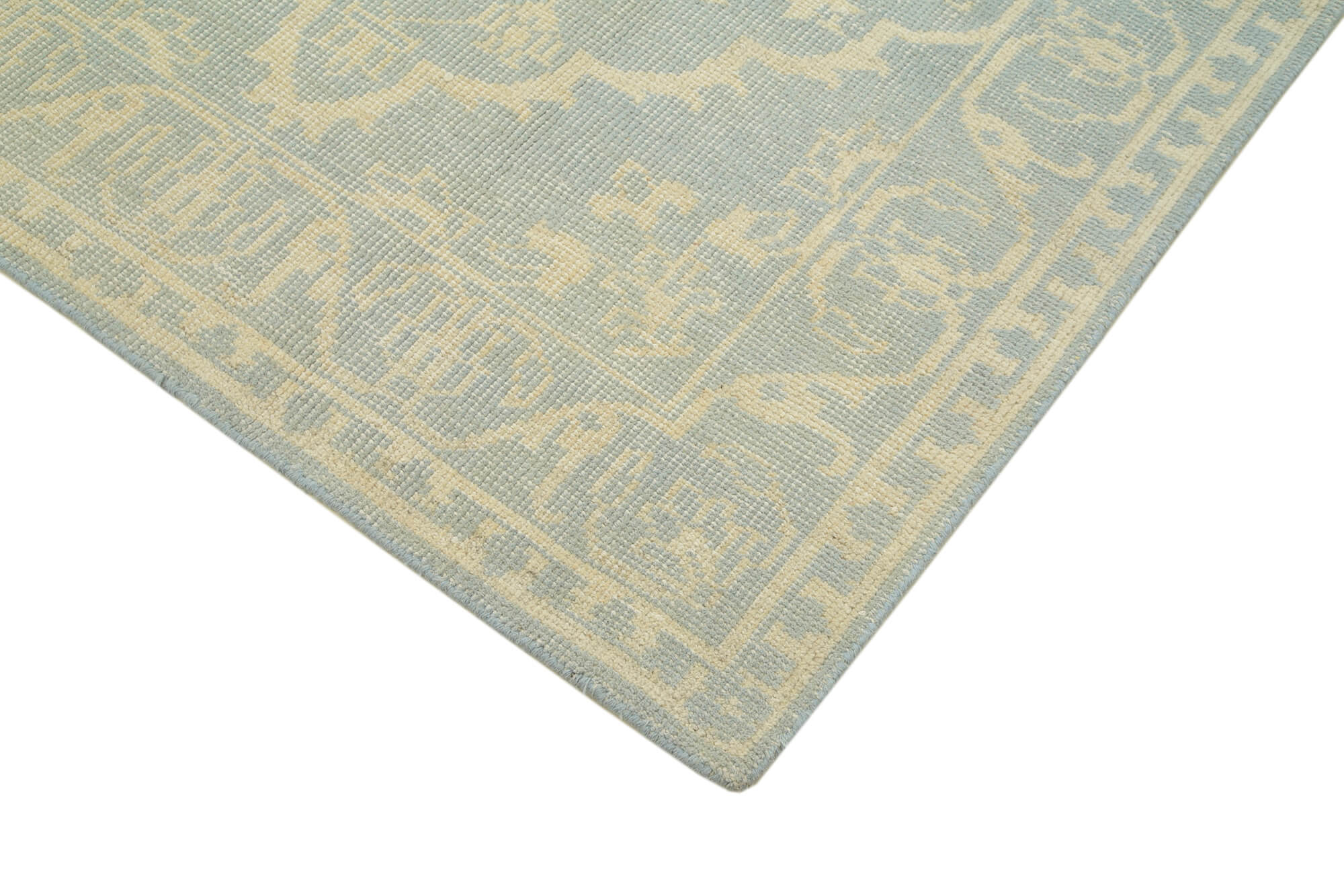 Handmade Wool Area Rug – Vintage Turkish Carpet Beige Wool Classic Cotton Rug 4'11''x7'10''
