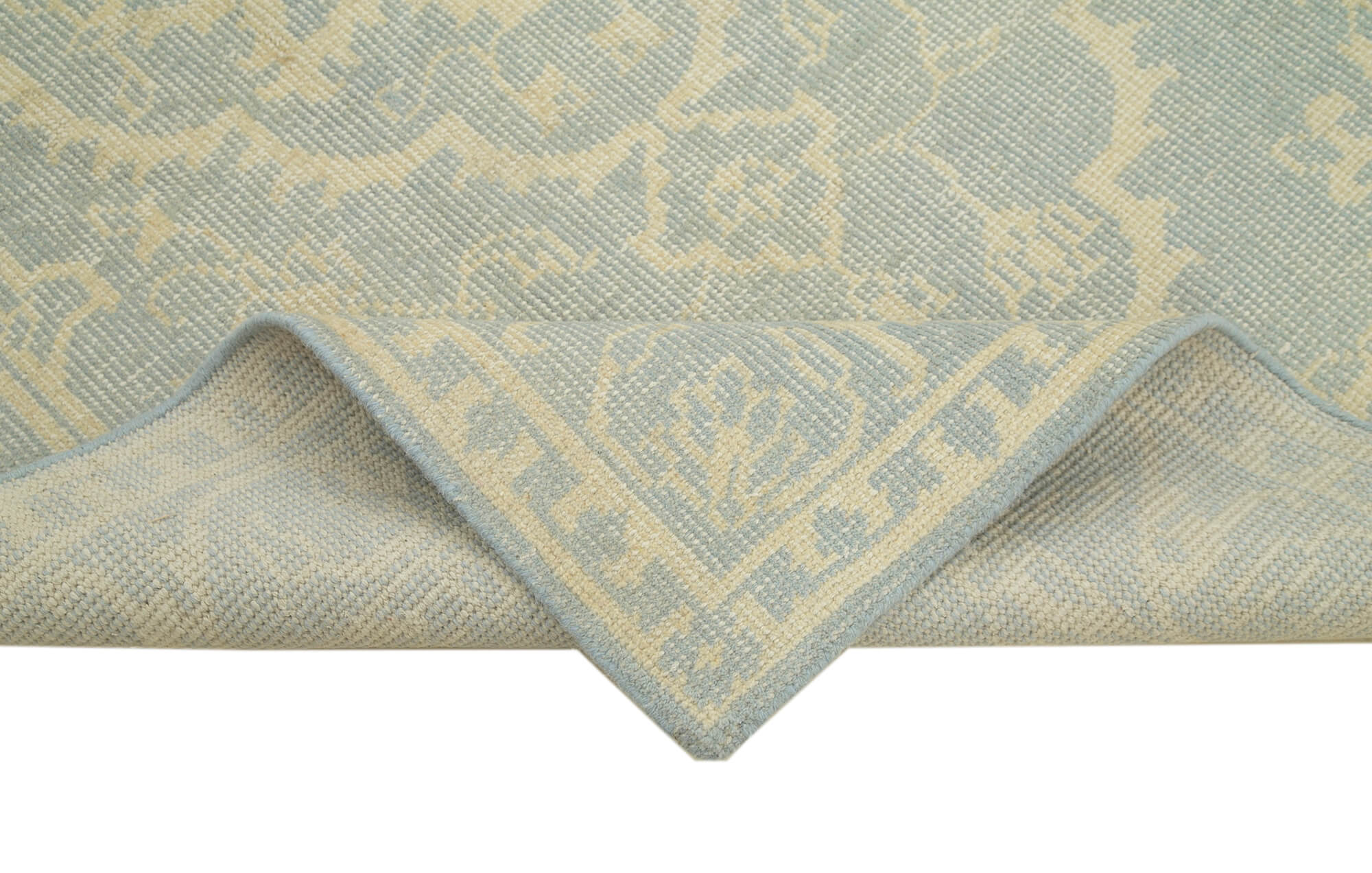 Handmade Wool Area Rug – Vintage Turkish Carpet Beige Wool Classic Cotton Rug 4'11''x7'10''