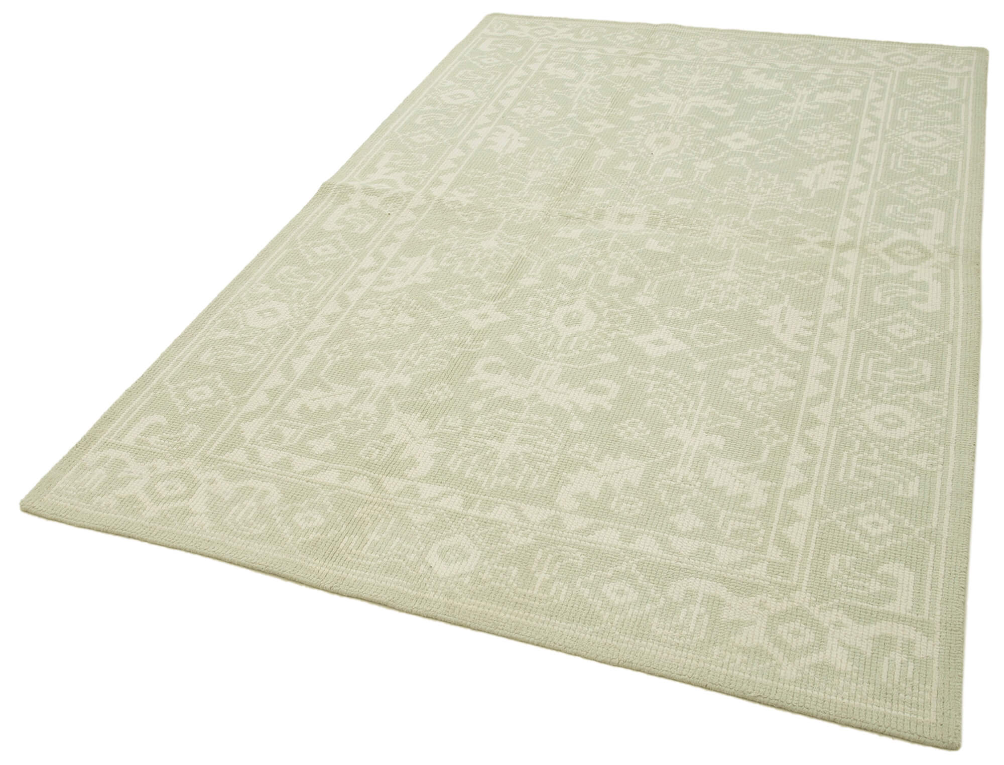 Handmade Wool Area Rug – Classic Beige Turkish 5x8 Cotton Wool Rug