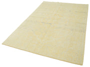 Handmade Wool Area Rug – Classic Yellow Vintage Turkish Rug 5'0''x7'10''