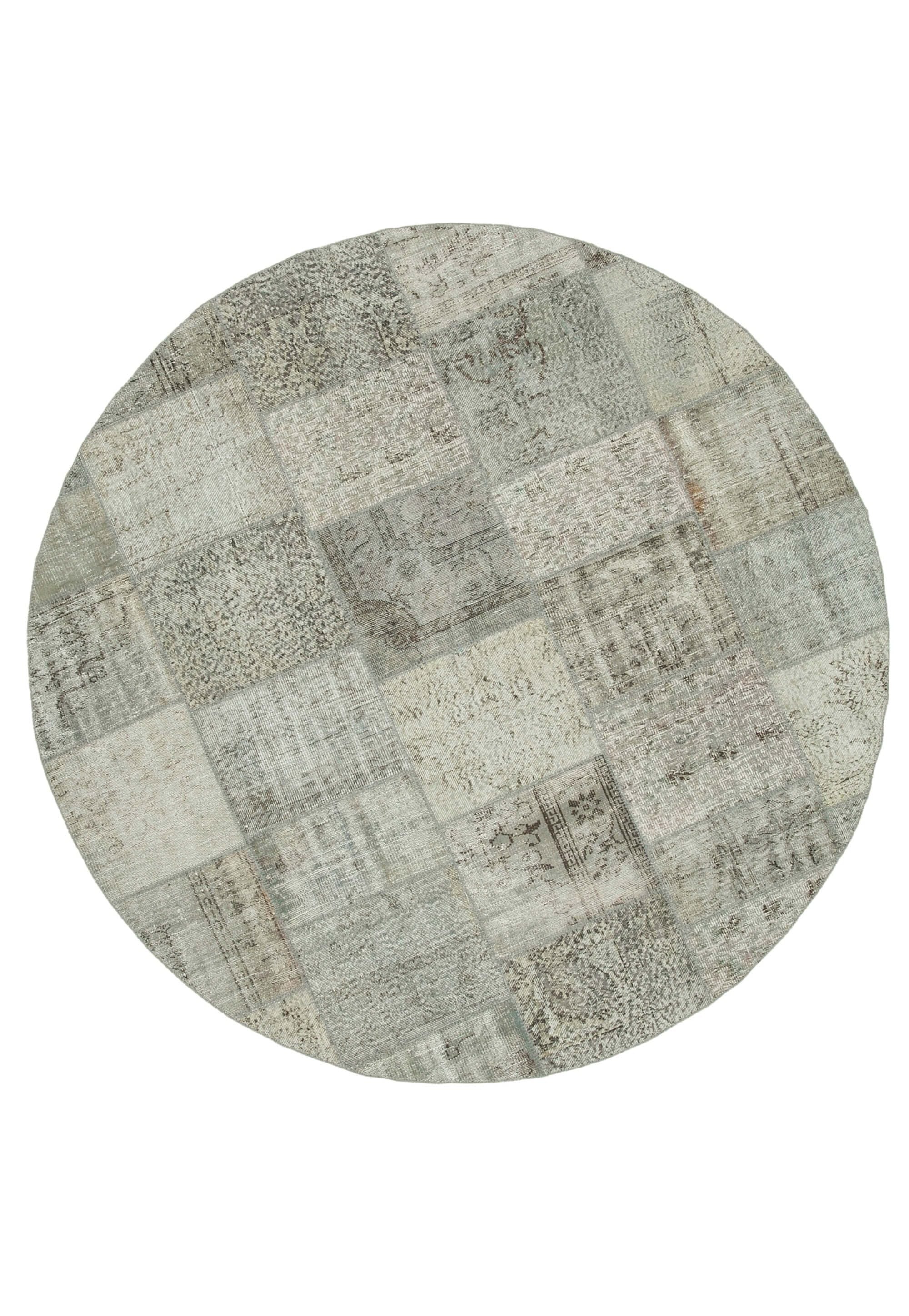 Handmade Patchwork Rug – Kirk Yama Grey Cotton Wool Area Rug 8'1'' x 8'1''