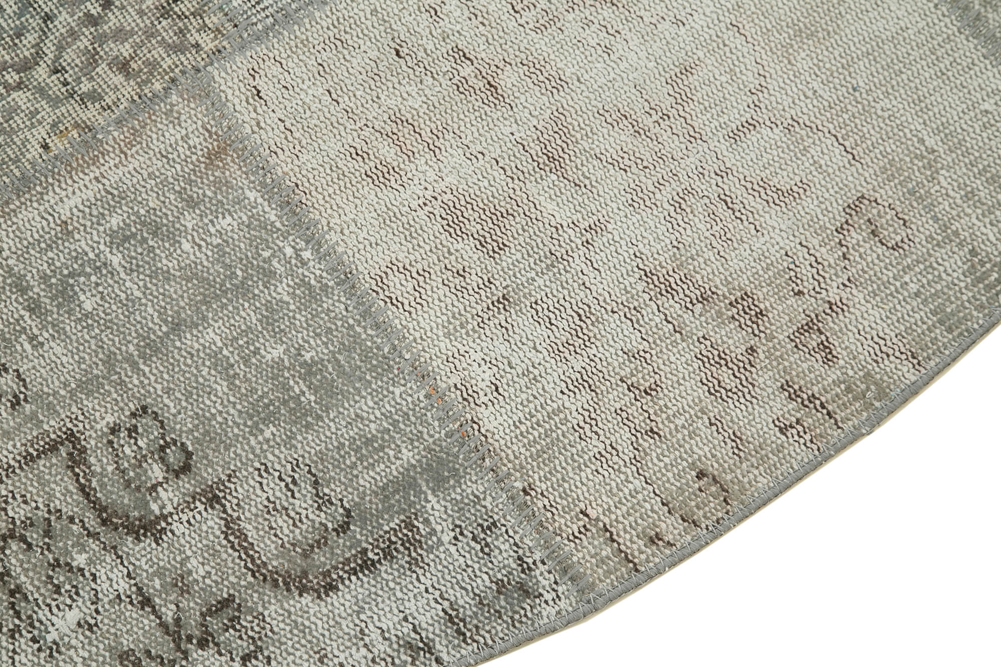 Handmade Patchwork Rug – Kirk Yama Grey Cotton Wool Area Rug 8'1'' x 8'1''