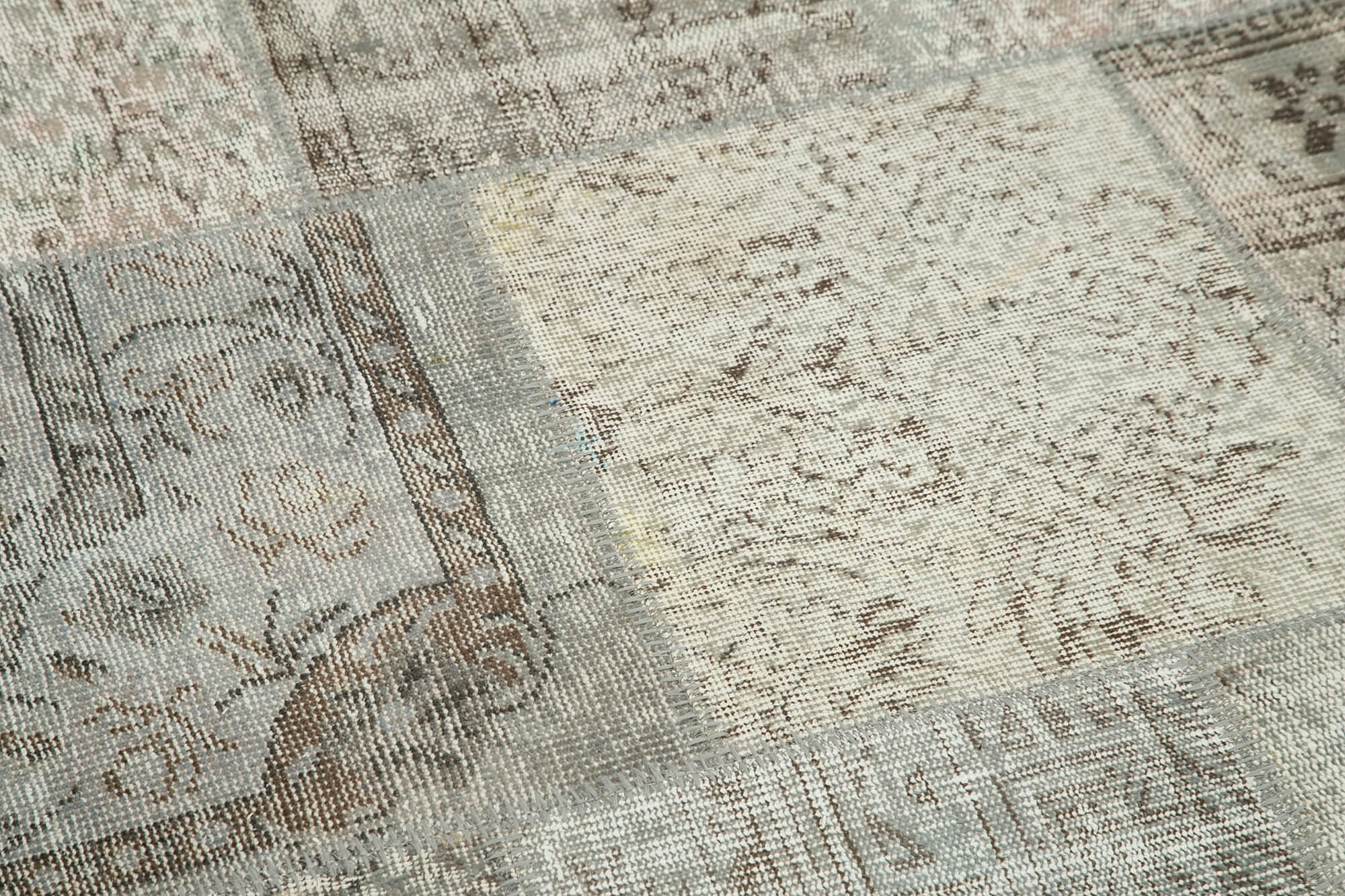 Handmade Patchwork Rug – Kirk Yama Grey Cotton Wool Area Rug 8'1'' x 8'1''