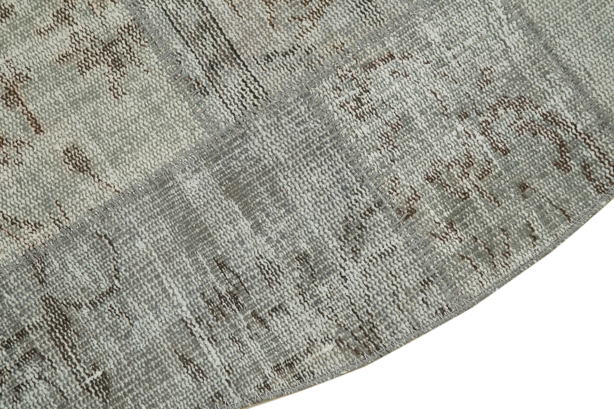 Handmade Patchwork Rug – Grey Patchwork Carpet Cotton Wool Area Rug 4'11'' x 4'11''