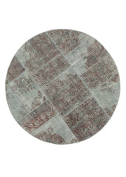 Handmade Patchwork Rug - Kirk Yama Grey Cotton Wool Small Area Rug 4'11'' x 4'11''