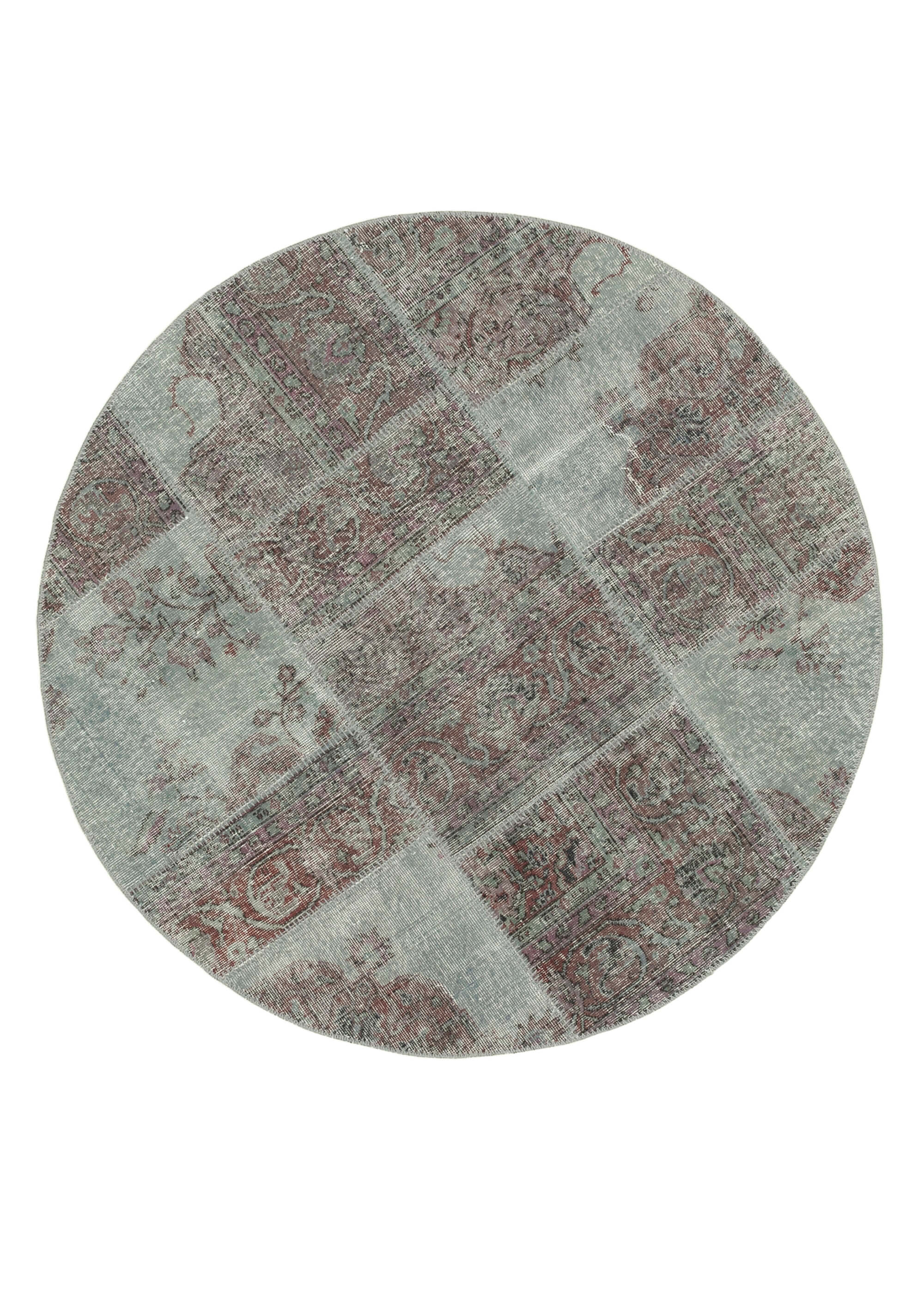 Handmade Patchwork Rug - Kirk Yama Grey Cotton Wool Small Area Rug 4'11'' x 4'11''