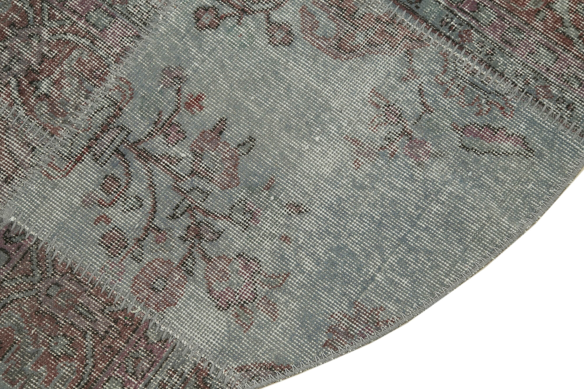 Handmade Patchwork Rug - Kirk Yama Grey Cotton Wool Small Area Rug 4'11'' x 4'11''