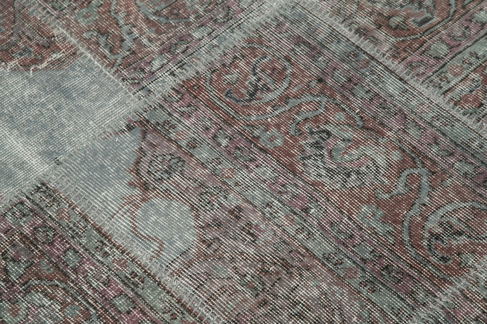 Handmade Patchwork Rug - Kirk Yama Grey Cotton Wool Small Area Rug 4'11'' x 4'11''