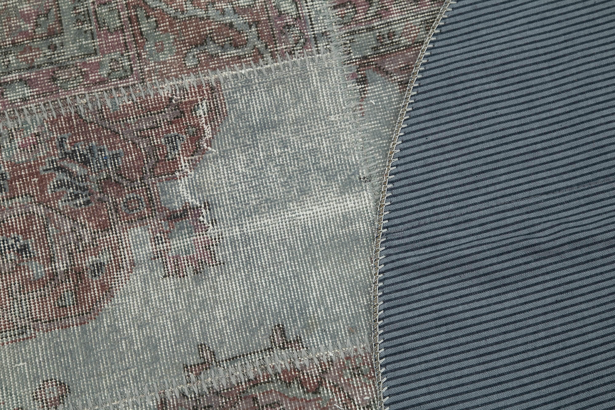 Handmade Patchwork Rug - Kirk Yama Grey Cotton Wool Small Area Rug 4'11'' x 4'11''