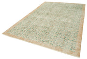 Handmade Vintage Area Rug – Neutral Beige Wool Cotton, Turkish Hand Knotted 6'11''x10'1''