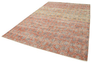 Handmade Wool Area Rug – Vintage Cotton Rug 7'1''x10'10'' Beige Turkish Carpet