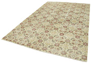 Vintage Cotton Wool Rug - Handmade Area Rug 6'9'' x 10'7'' Beige Turkish Wool Carpet