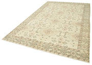 Handmade Wool Area Rug – Vintage Cotton Rug Beige 6'9'' x 10'6'' Durable Cotton Weave
