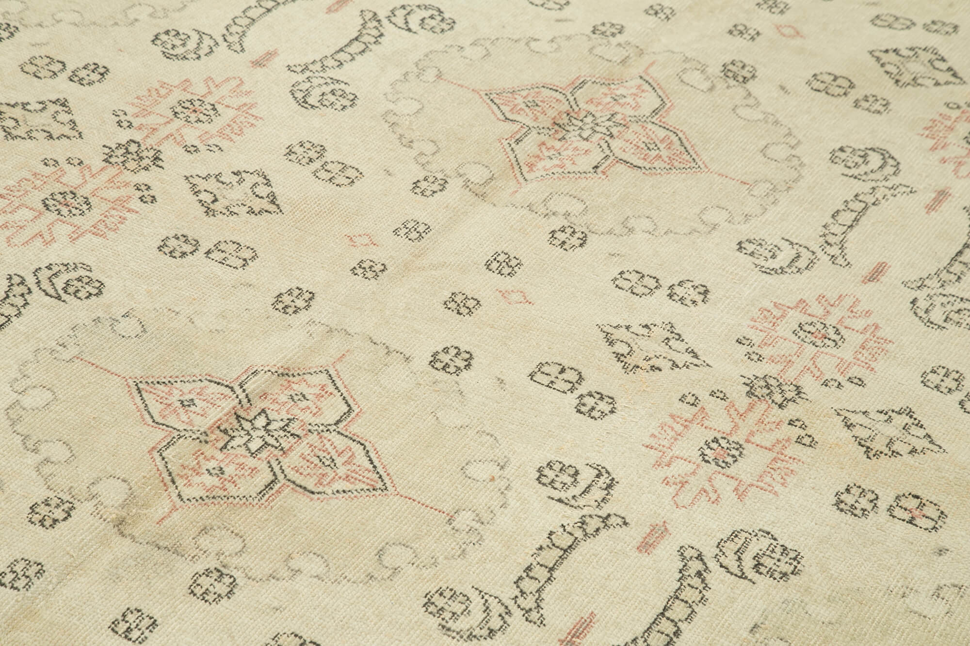 Handmade Wool Area Rug – Vintage Cotton Rug Beige 6'9'' x 10'6'' Durable Cotton Weave