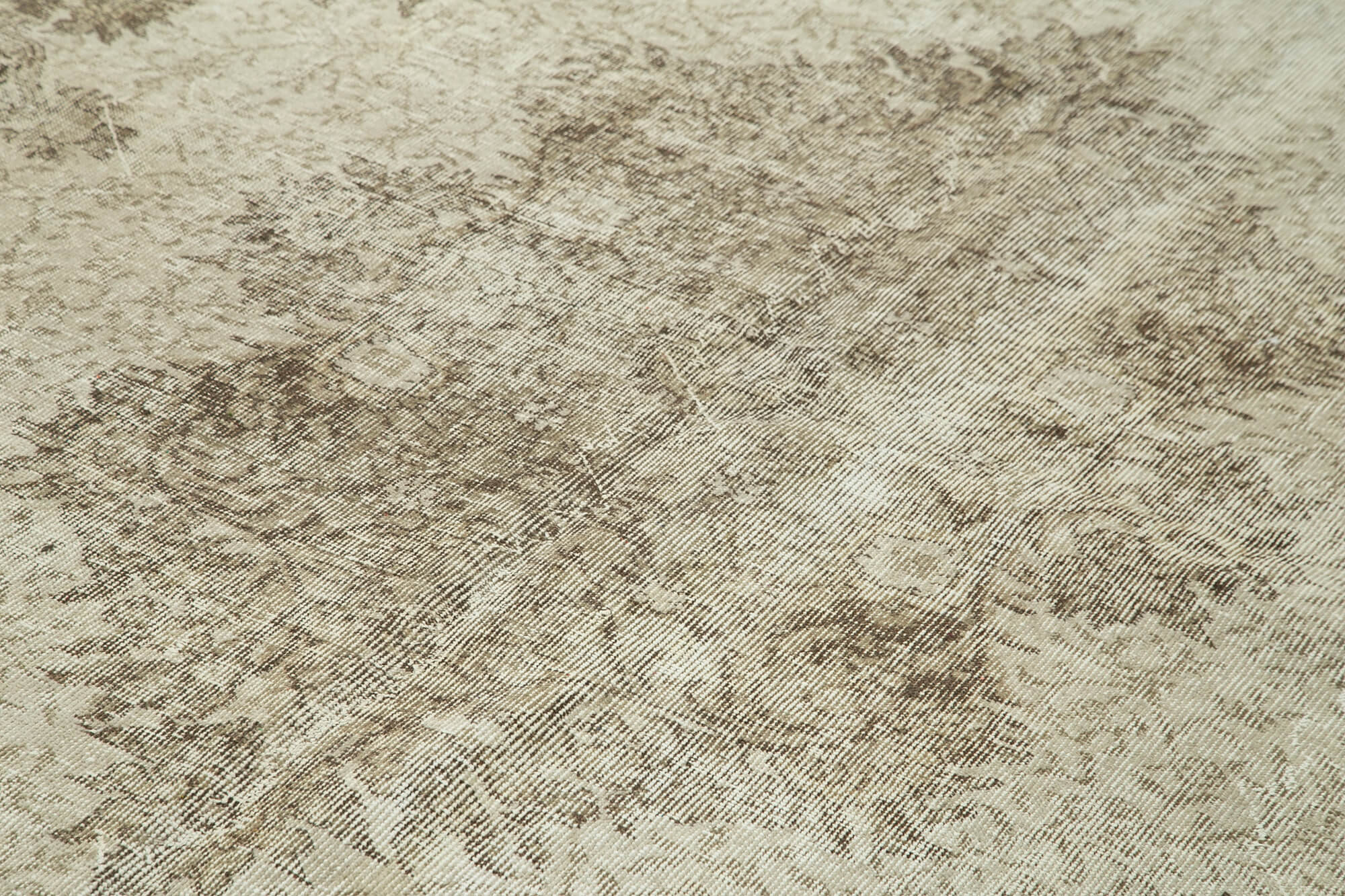 Handmade Wool Area Rug – Vintage Cotton Rug, Beige Area Carpet 6'10''x10'9''
