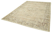 Handmade Wool Area Rug – Vintage Cotton Rug Beige 7'3'' x 10'1'' Durable Soft Cotton