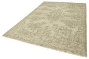 Handmade Wool Area Rug – Vintage Cotton Rug Beige 7'1'' x 10'4'' Durable Soft Carpet