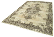 Handmade Wool Area Rug – Vintage Cotton Rug | Beige Traditional Hand Knotted Carpet 6'11''x10'2''