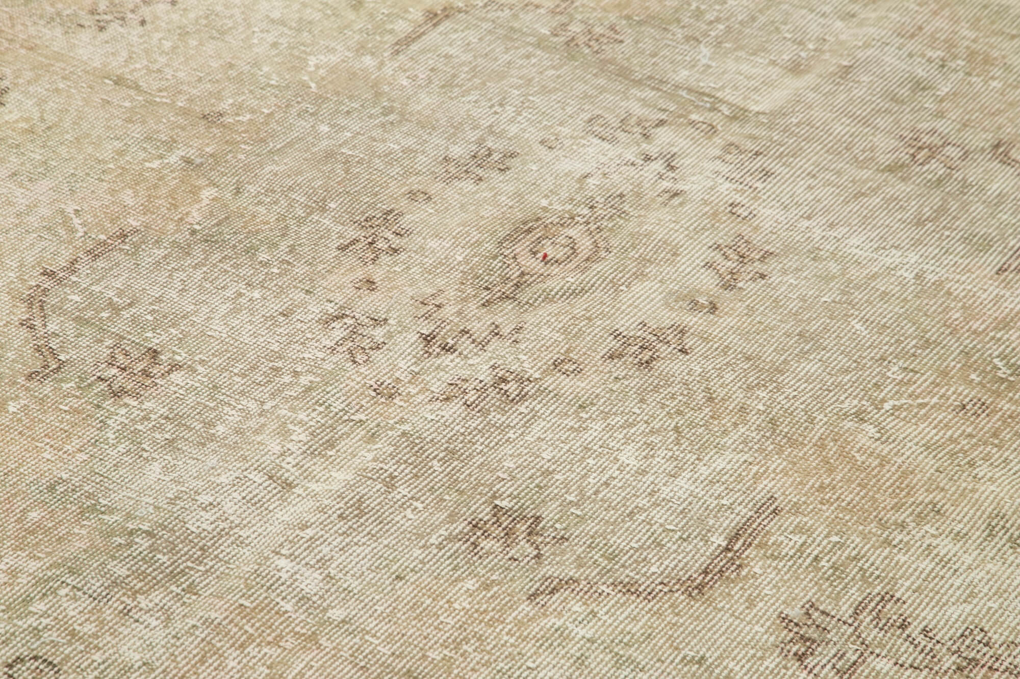 Handmade Wool Area Rug – Vintage Cotton Rug, Beige Wool Carpet 6'8''x11'3''