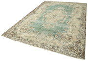 Handmade Wool Area Rug – Vintage Cotton Rug 7'x10' Beige Classic Living Room Carpet