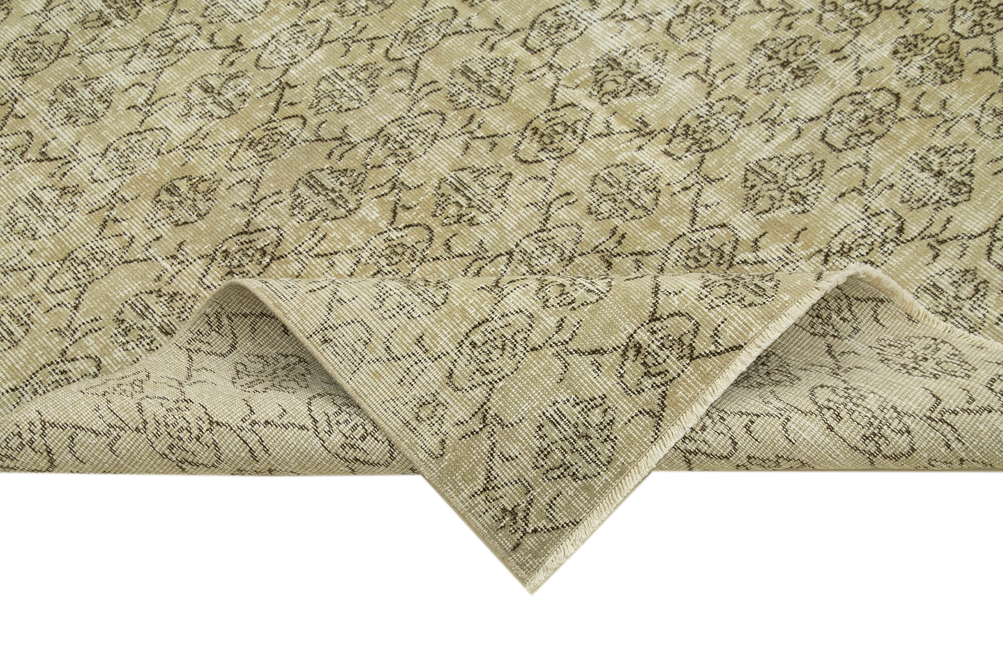 Vintage Wool Area Rug – Handmade Cotton Rug | Turkish Wool Carpet 5'10'' x 9'0''