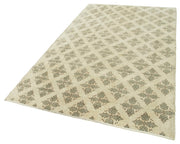 Handmade Wool Area Rug – Vintage Cotton Rug Beige Area Carpet 5'1'' x 8'3''