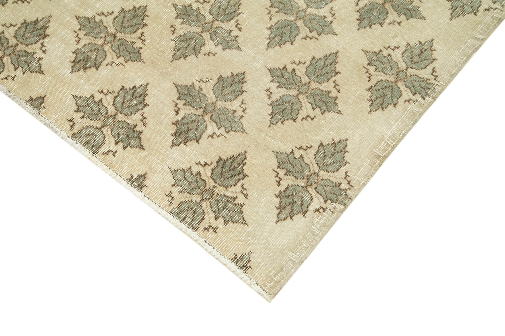 Handmade Wool Area Rug – Vintage Cotton Rug Beige Area Carpet 5'1'' x 8'3''