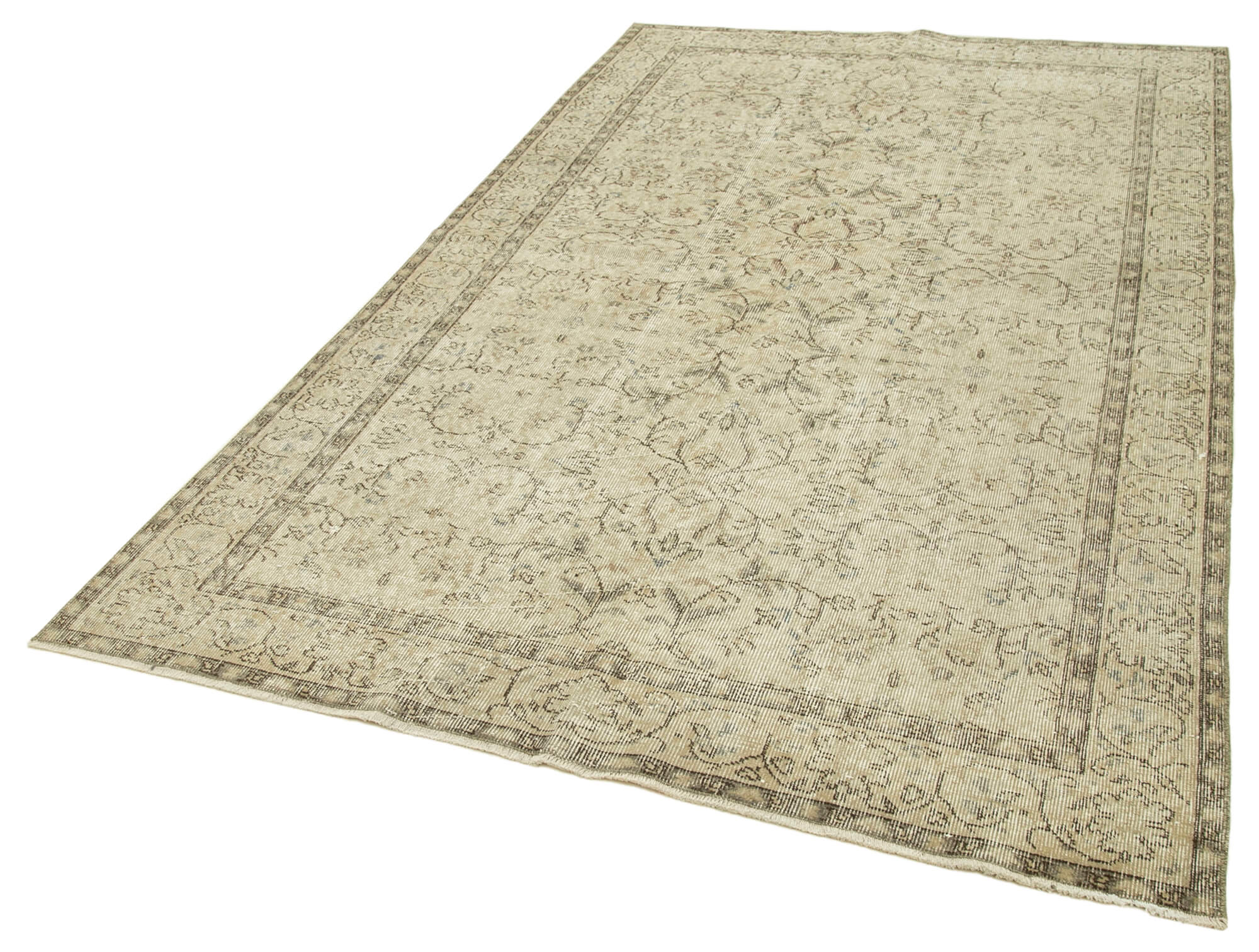 Handmade Wool Area Rug | Traditional Hand Knotted, Classic Living Room Rug, Neutral Color Beige