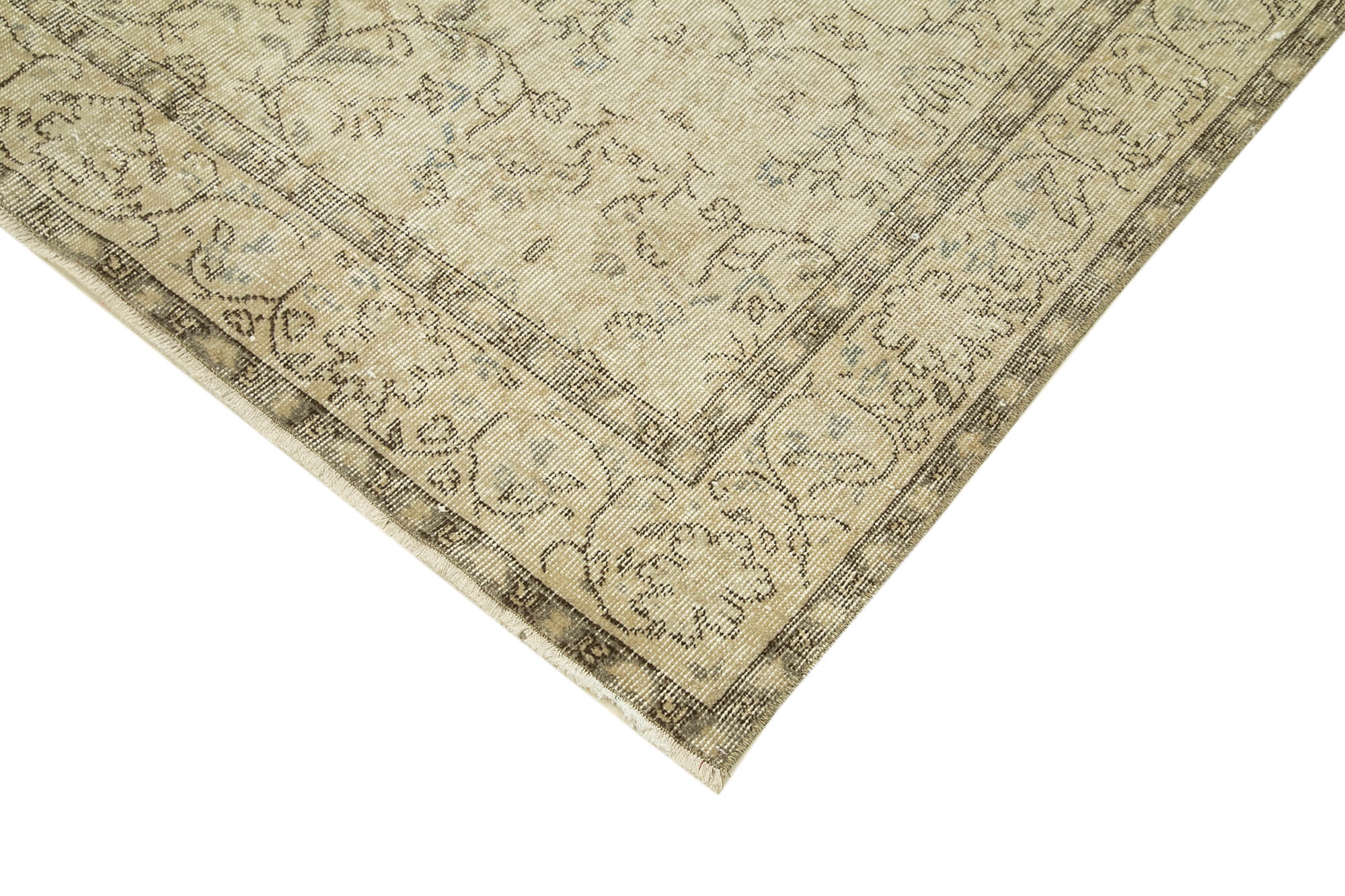 Handmade Wool Area Rug | Traditional Hand Knotted, Classic Living Room Rug, Neutral Color Beige