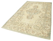 Handmade Wool Area Rug - Vintage Cotton Rug 5'4''x9'1'' | Durable Natural Fiber Carpet