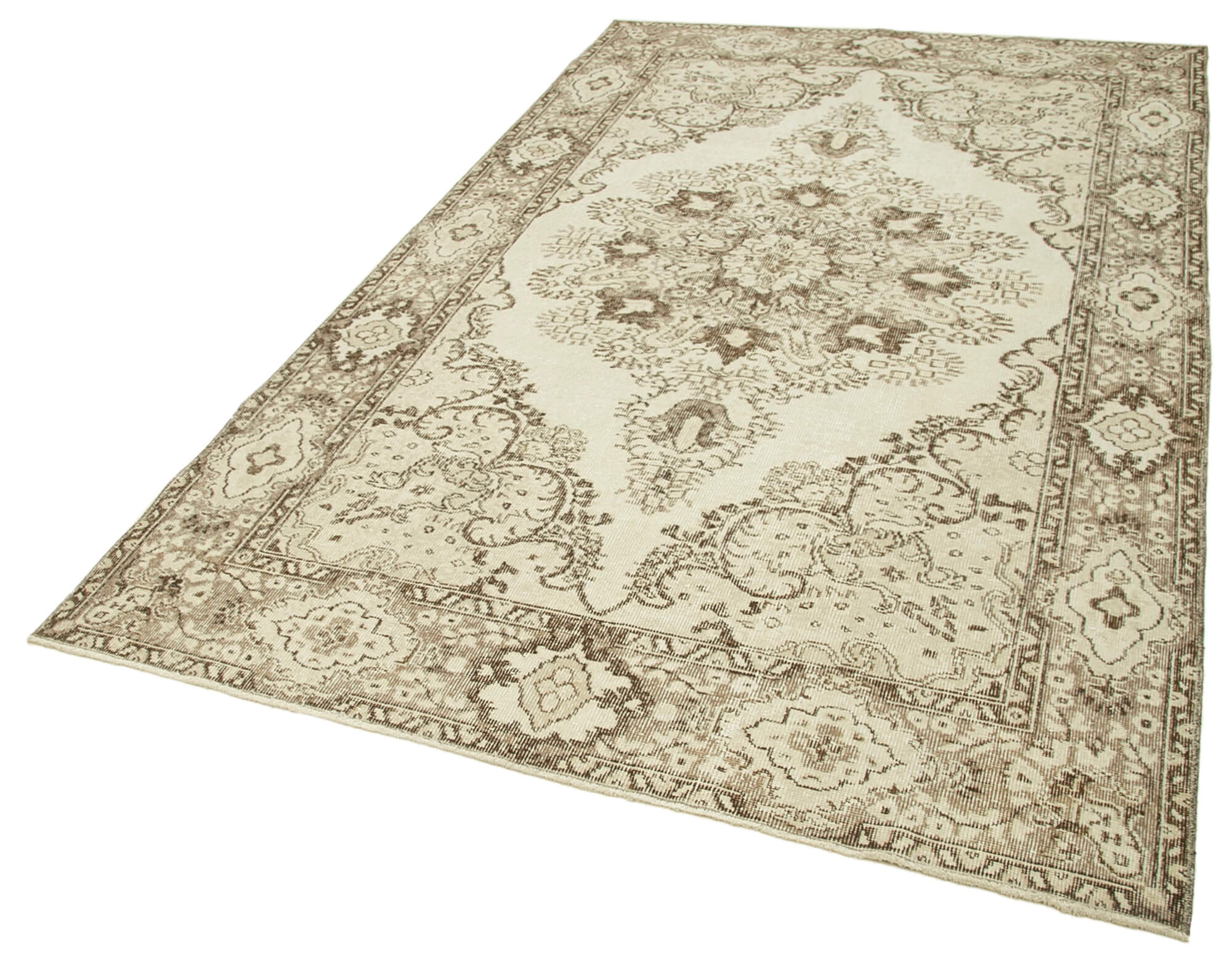 Handmade Wool Area Rug – Durable Wool Carpet with Soft Cotton Weave | Vintage Cotton Rug