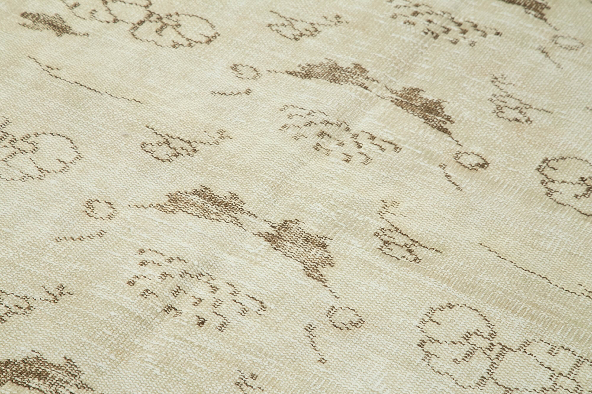 Handmade Vintage Area Rug – Beige Wool Carpet 5'7''x8'7'' | Turkish Hand Knotted Rug