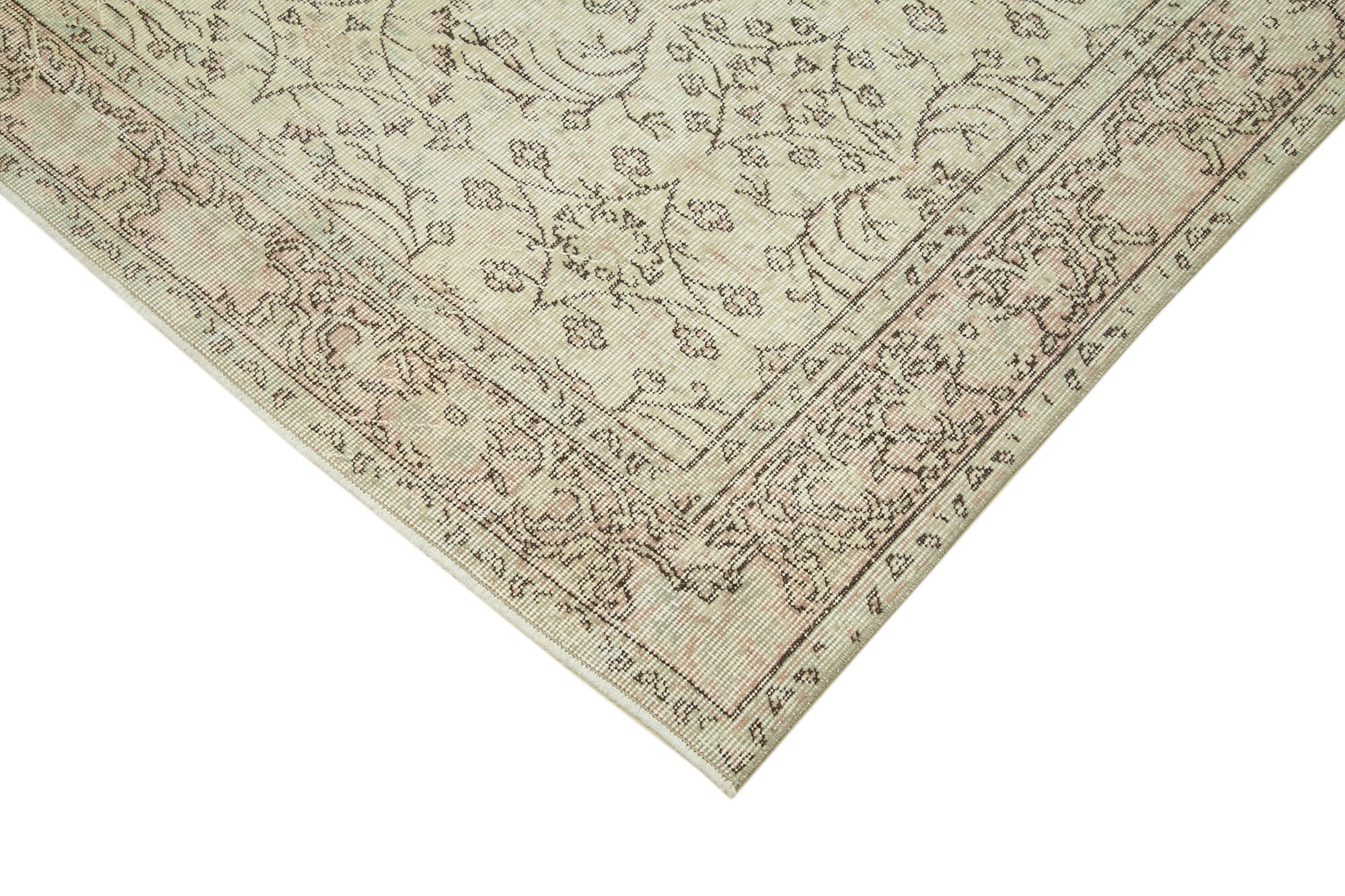 Handmade Wool Area Rug – Vintage Cotton Rug Beige 5'2'' x 8'11'' Classic Turkish Wool