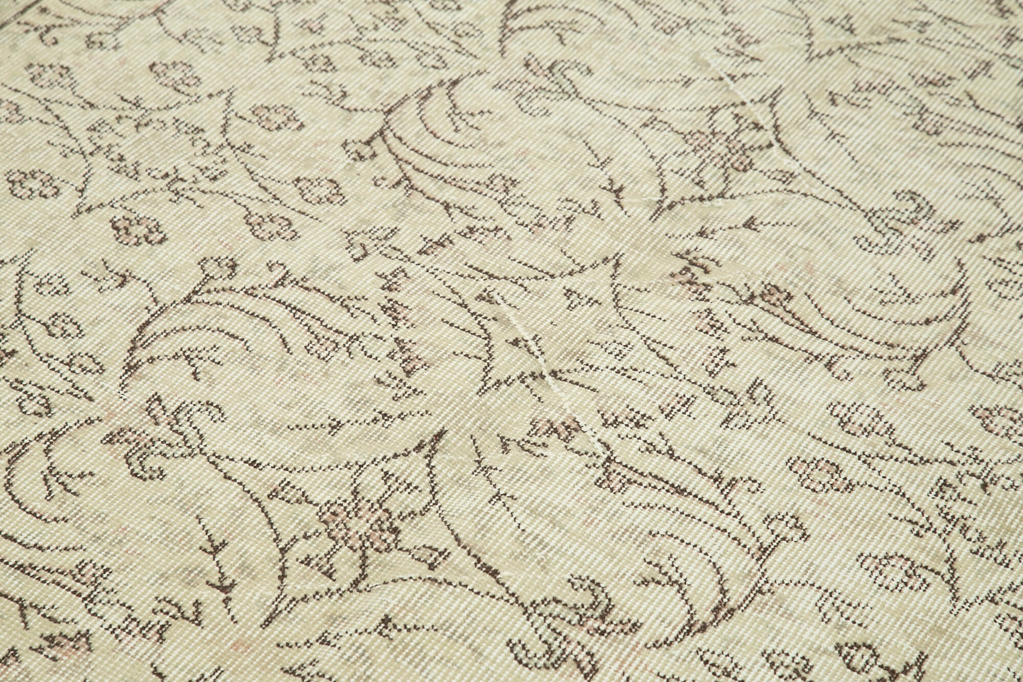 Handmade Wool Area Rug – Vintage Cotton Rug Beige 5'2'' x 8'11'' Classic Turkish Wool