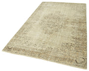 Vintage Wool Area Rug – Handmade Cotton Rug, Turkish Wool Carpet 4'10''x8'2''