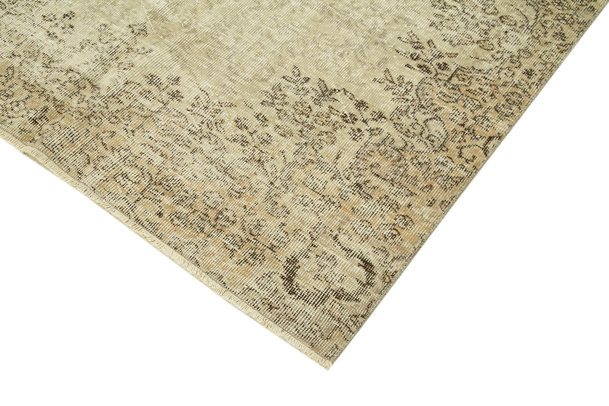 Vintage Wool Area Rug – Handmade Cotton Rug, Turkish Wool Carpet 4'10''x8'2''