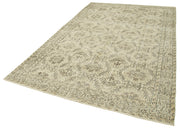 Handmade Wool Area Rug – Vintage Cotton Rug 6'1''x9'6'' | Beige Natural Fiber Carpet