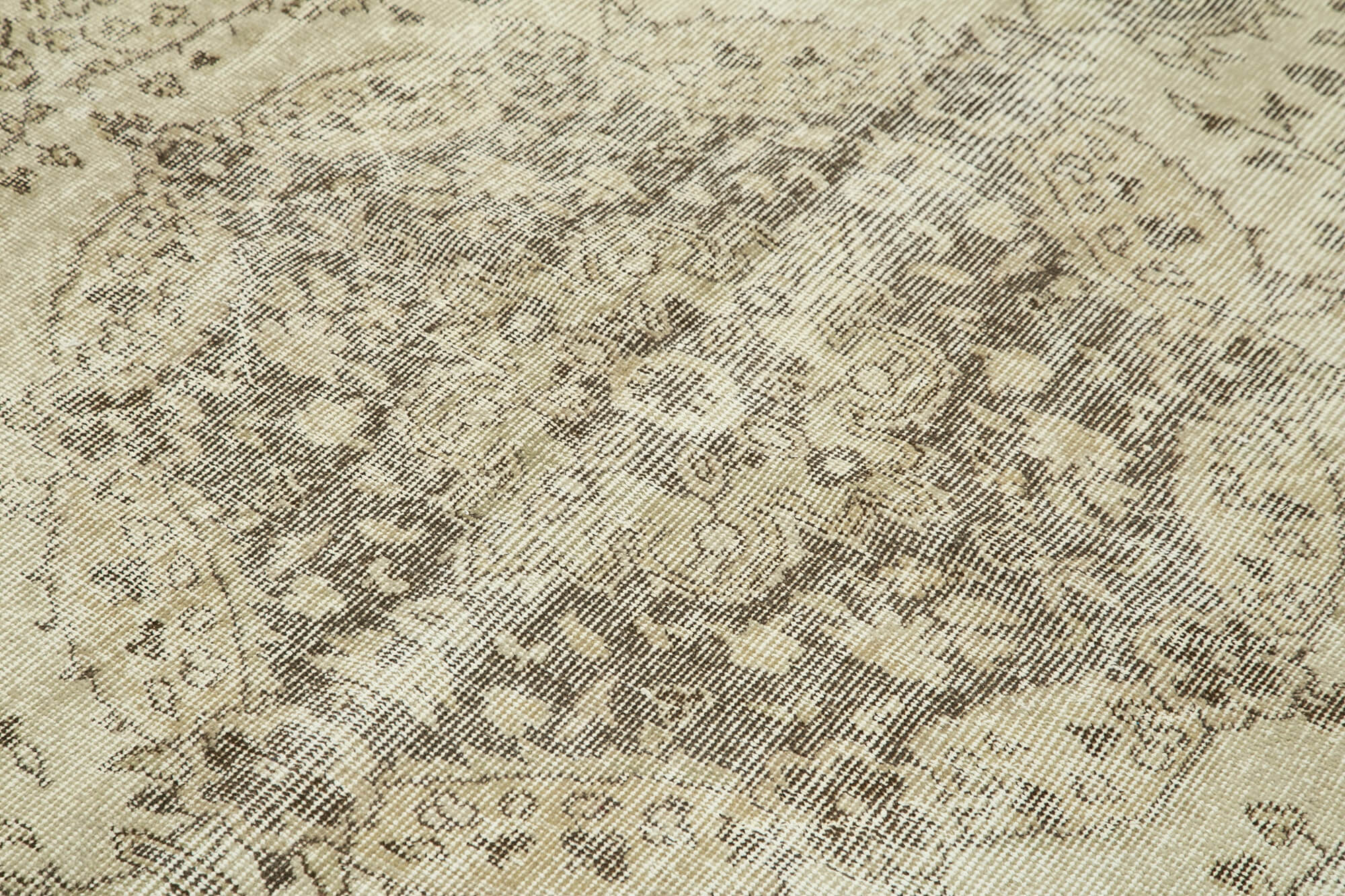 Handmade Wool Area Rug - Vintage Cotton Rug Beige 5'10'' x 8'2'' Durable Cotton Weave