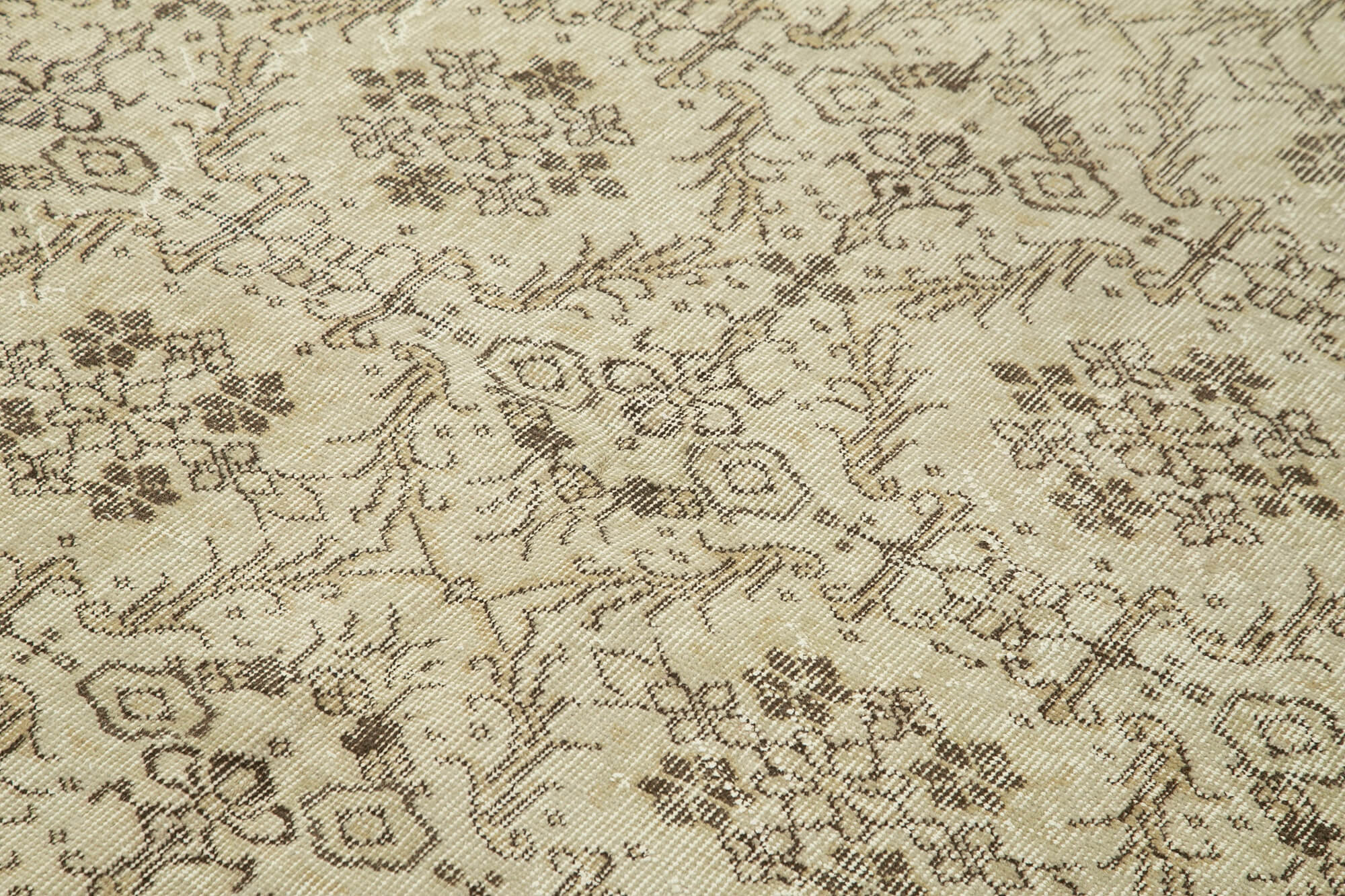 Handmade Area Rug – Vintage Cotton Wool Blend Rug 5'7'' x 9'1'' Beige Classic