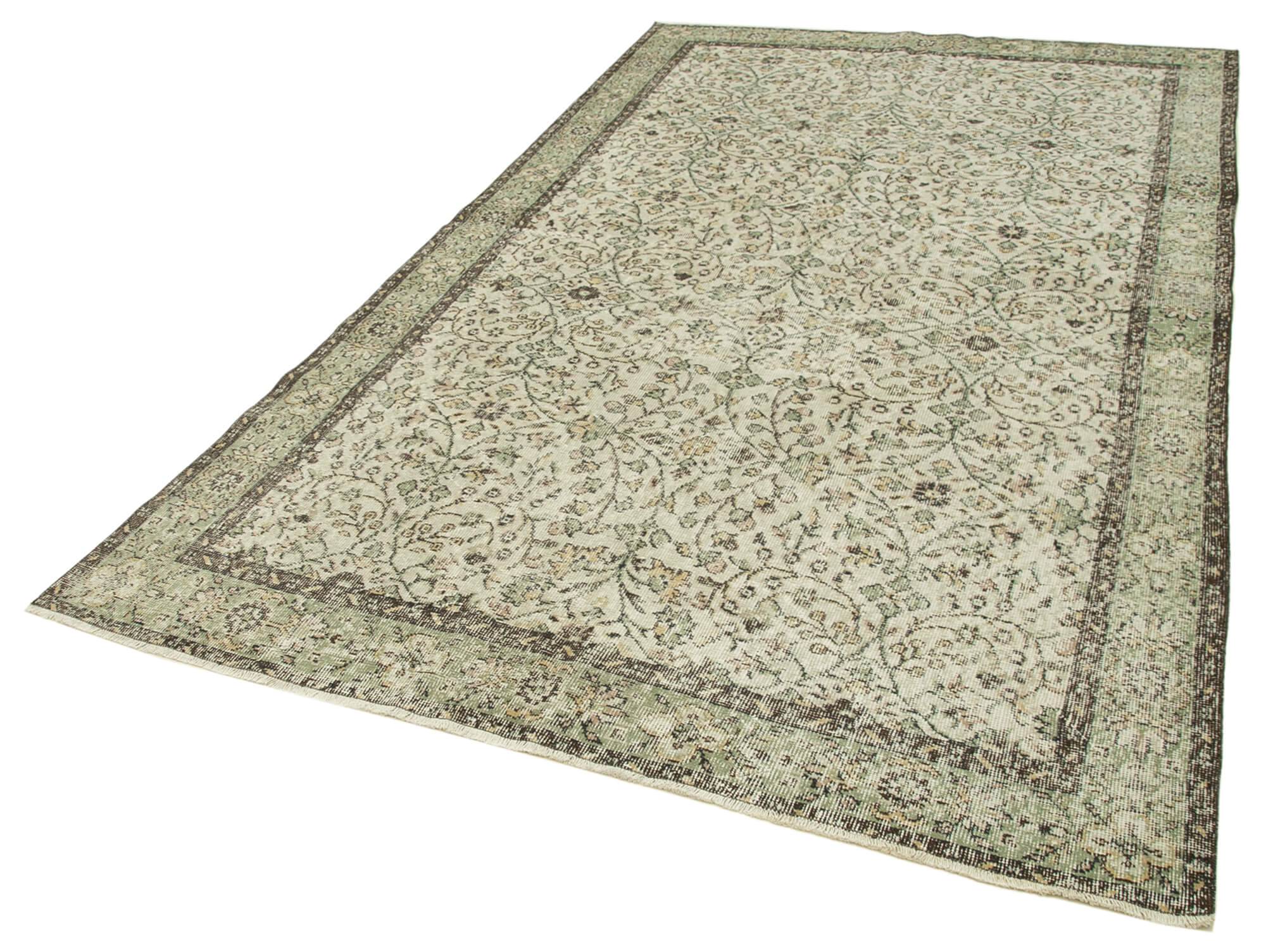 Handmade Wool Area Rug – Vintage Cotton Rug | Beige Wool Carpet, Boho Style