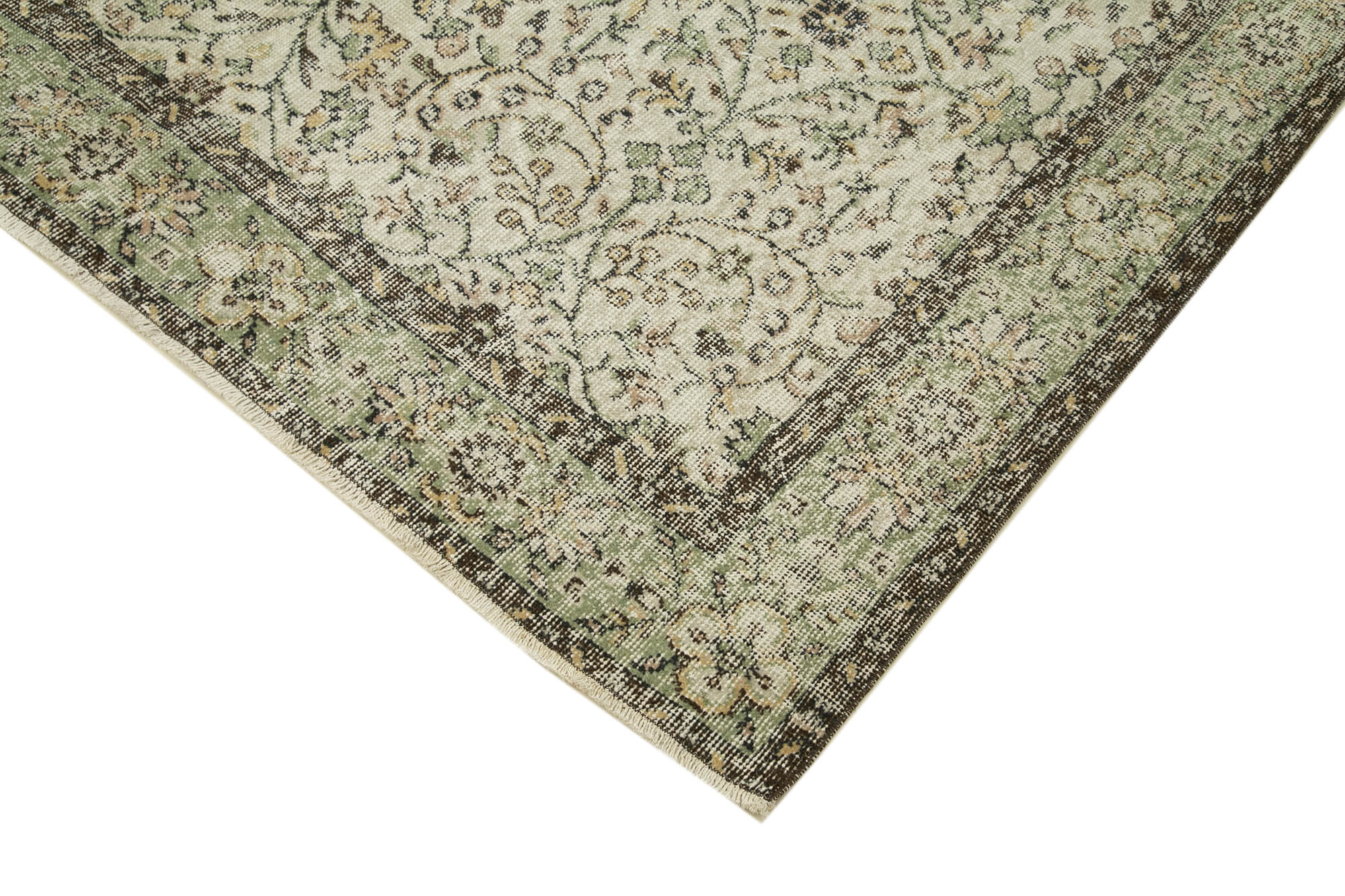 Handmade Wool Area Rug – Vintage Cotton Rug | Beige Wool Carpet, Boho Style