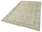 Handmade Wool Area Rug – Vintage Cotton Rug 5'8''x9'1'' Beige Classic Carpet