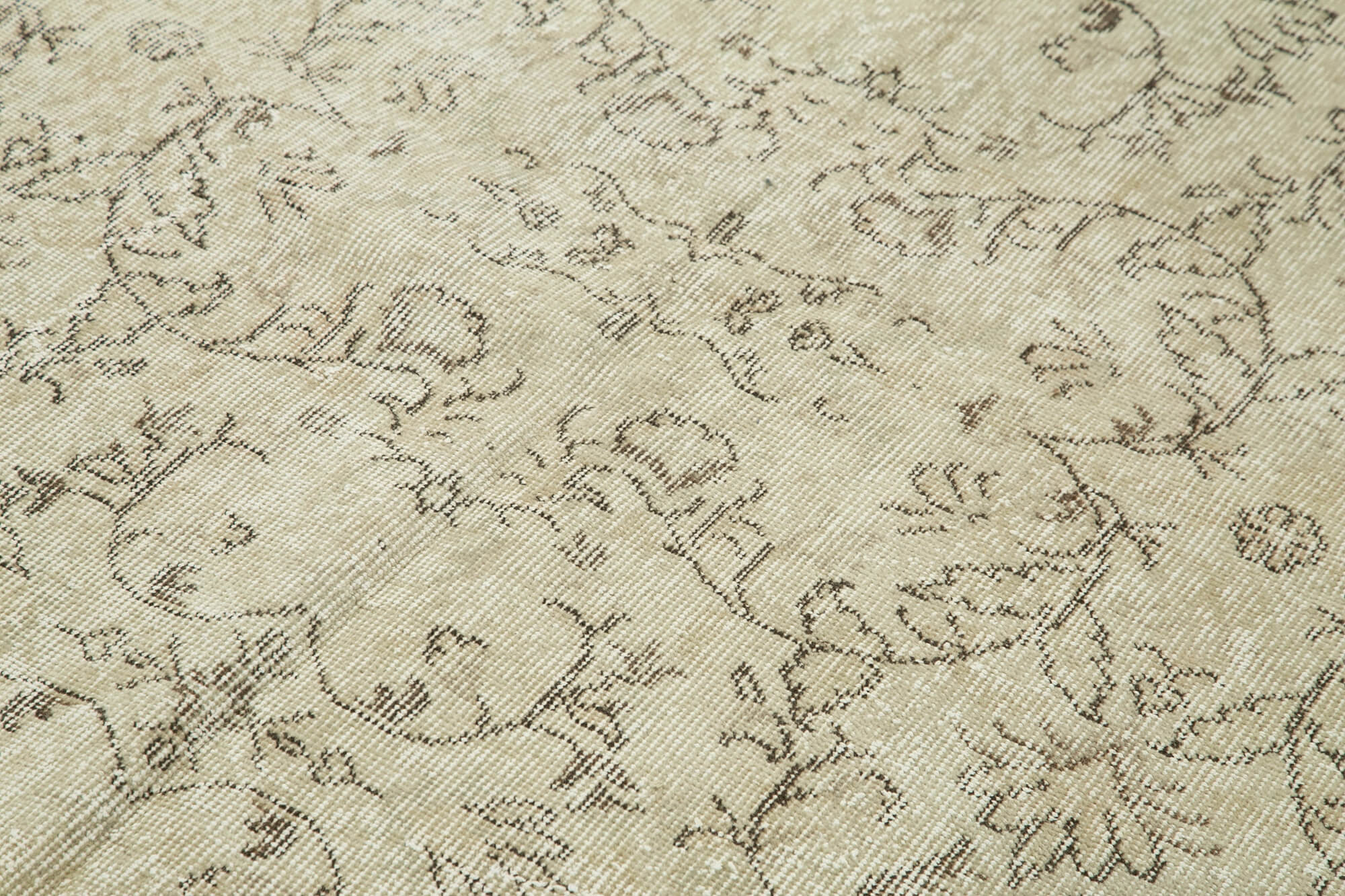 Handmade Wool Area Rug – Vintage Cotton Rug 5'8''x9'1'' Beige Classic Carpet
