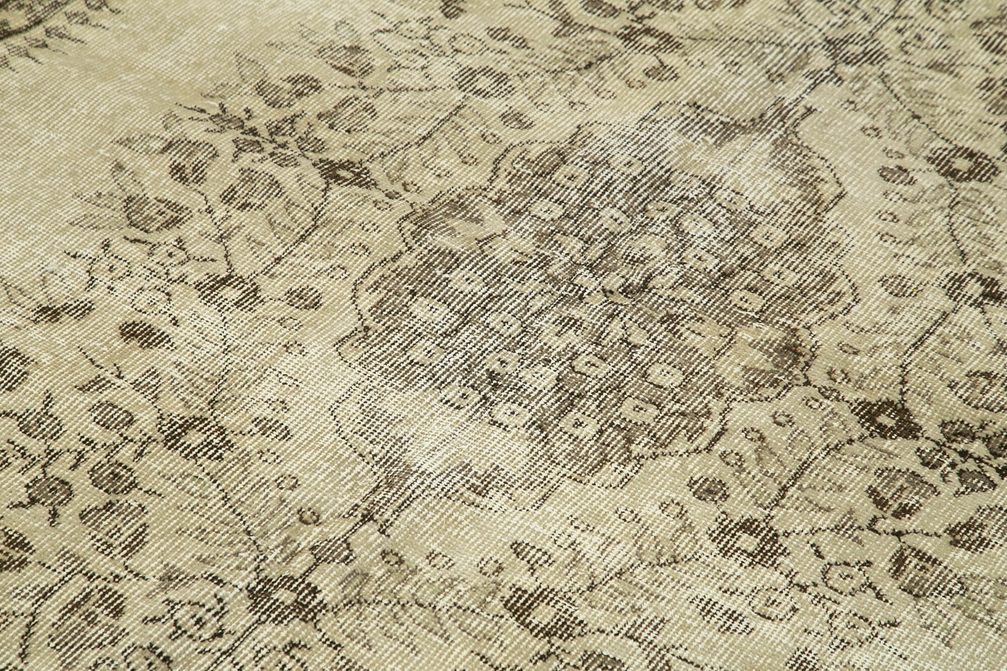 Handmade Wool Area Rug – Vintage Cotton Rug 5'5''x9'5'' | Beige Neutral Tone