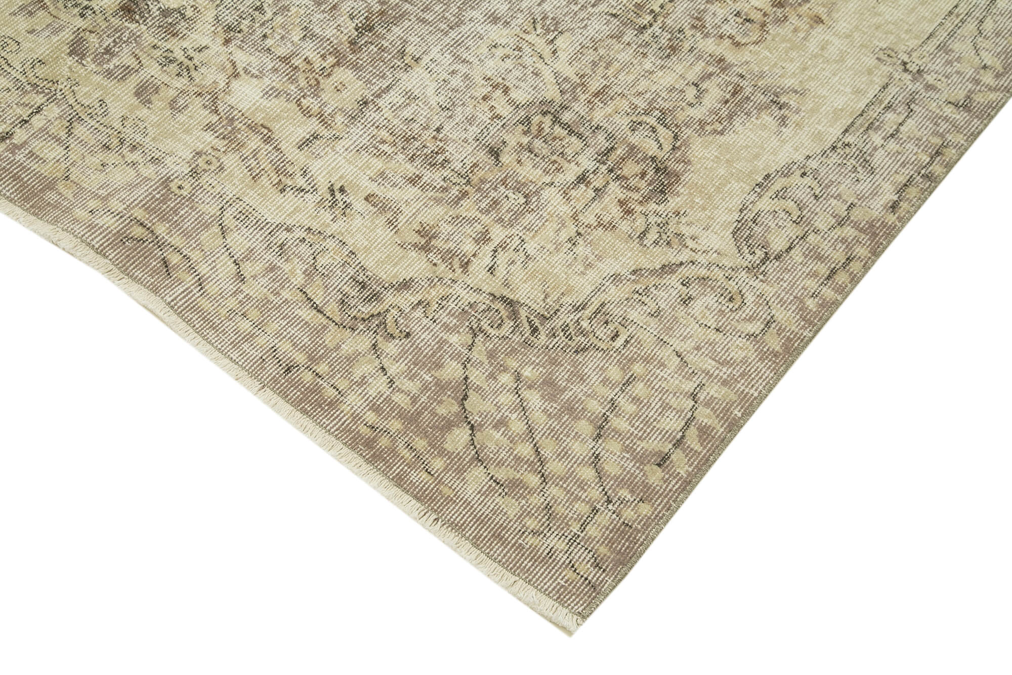 Handmade Wool Area Rug – Vintage Cotton Rug Beige 5'6'' x 9'3'' Soft Durable Carpet