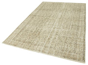Handmade Wool Area Rug – Vintage Cotton Rug Beige 5'9''x8'9'' Durable Cotton Weave